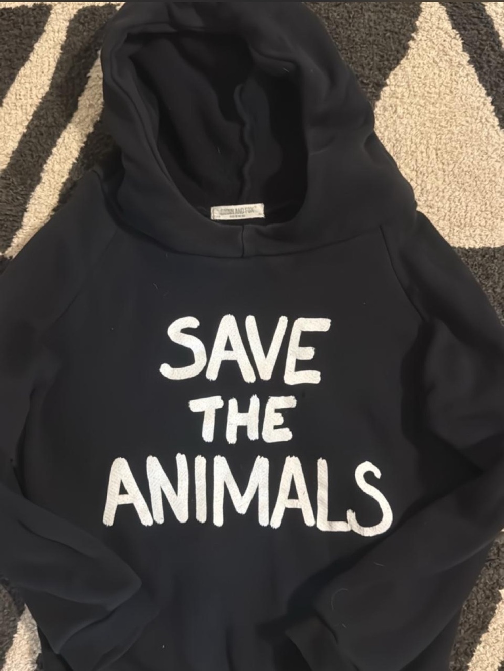 Black "Save The Animals" Small Pet Hoodie